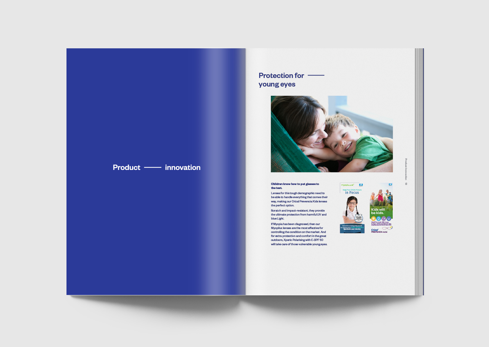 Essilor NZ Platinum Partners brochure – showing product innovation internal spread