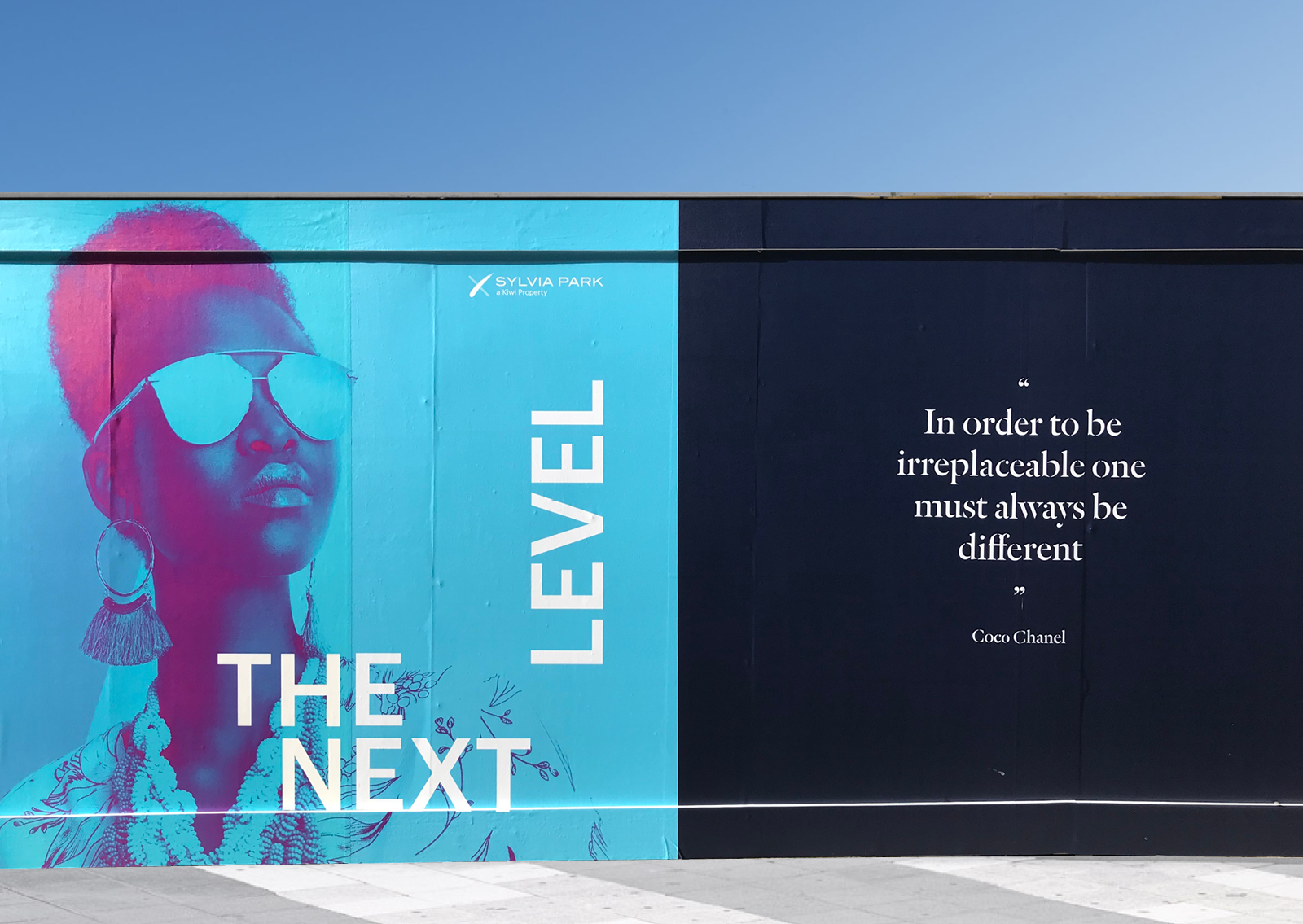 Eye-catching quote on hoarding design for Sylvia Park