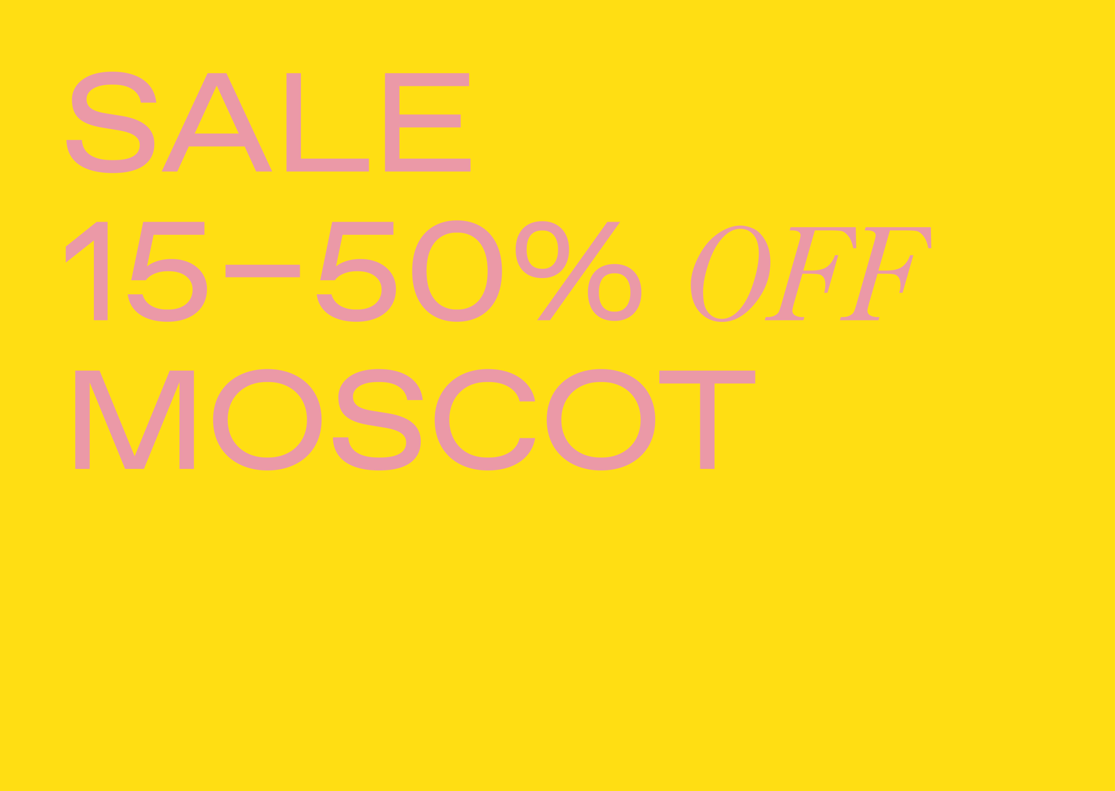 Parker and Co Winter Sale – digital animation messaging – blush pink type on yellow colour block colour and modern typography – as part of a digital and print marketing campaign