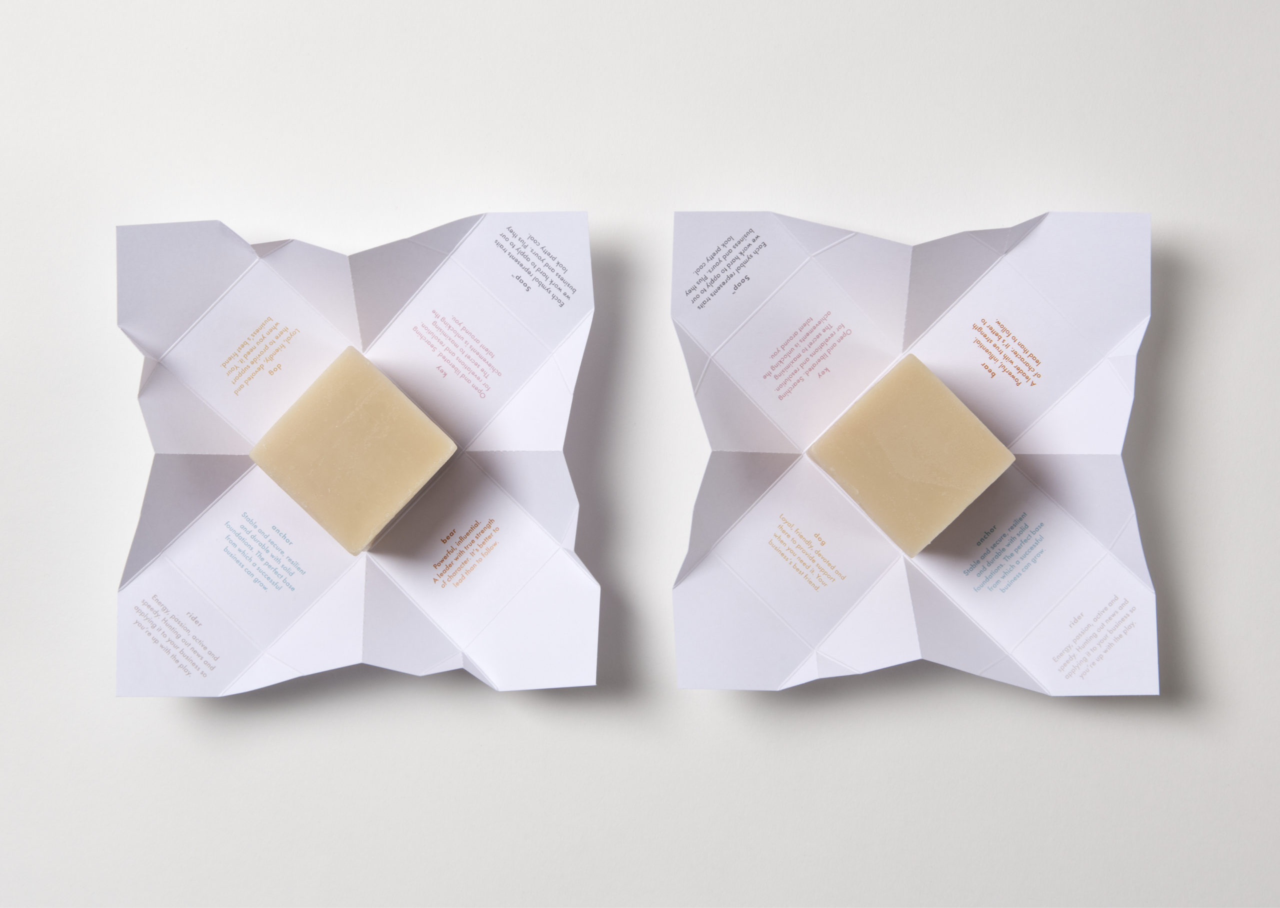 Open Origami Folded Packaging showing soap inside