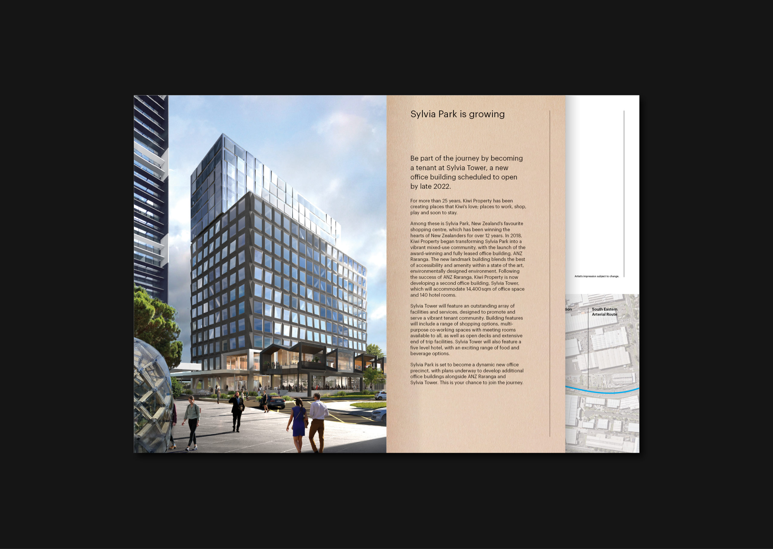 Kiwi Property – Sylvia Tower branding their new commercial development, Brochure
